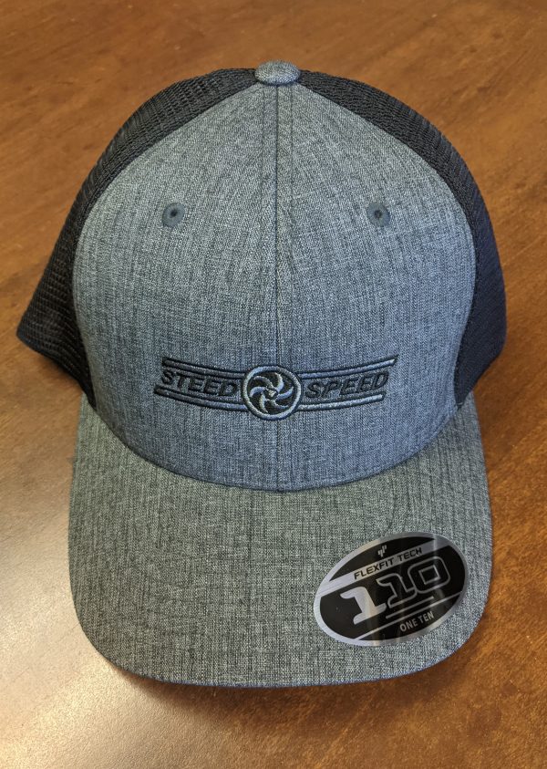 Snapback Hats - Charcoal Black, mesh back